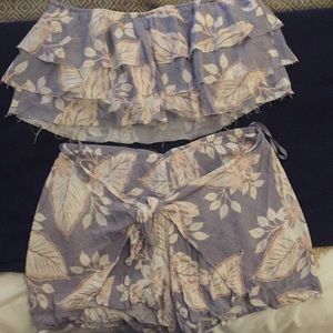 Matching flower print top and shorts